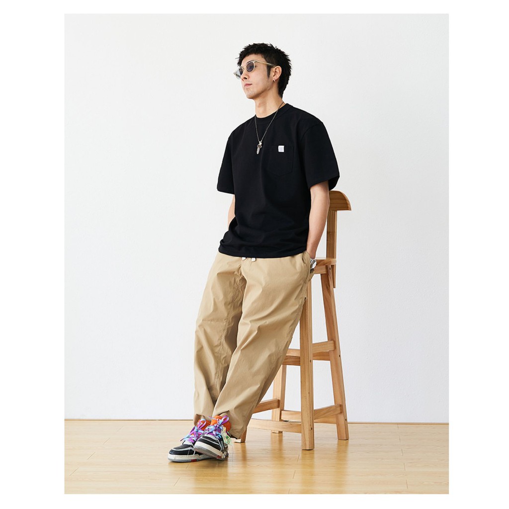Áo thun Unisex tay lỡ Familylove - Áo phông tay lỡ nam nữ năng động có túi tiện lợi chất liệu cotton 100%