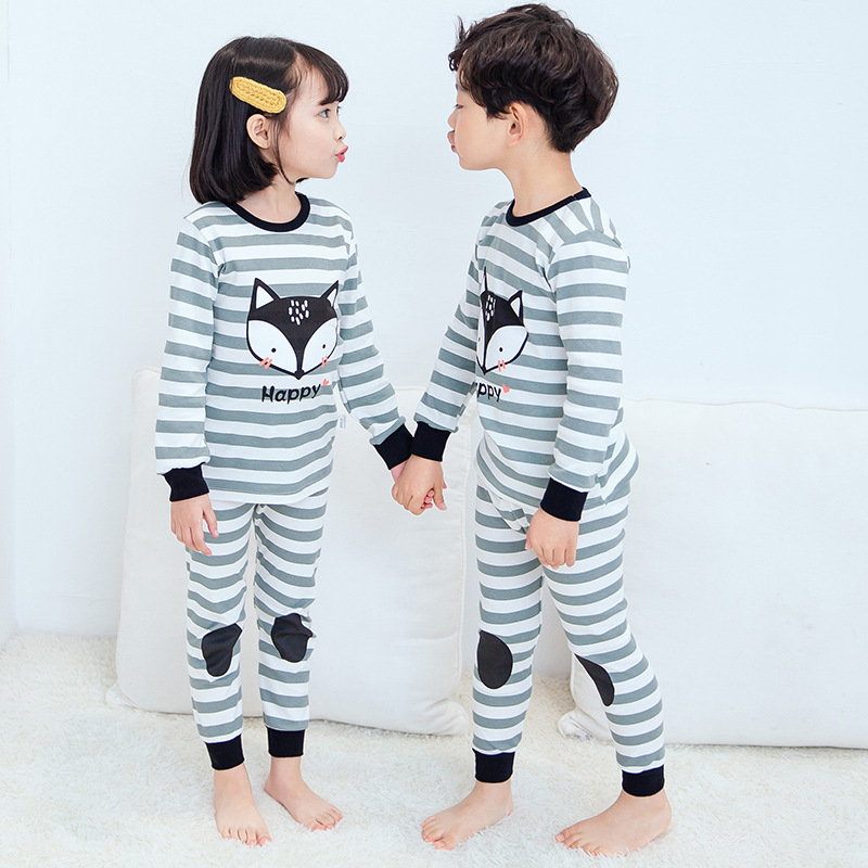 Bộ Đồ Ngủ Pijama Dài Tay Họa Tiết Đáng Yêu Cho Bé