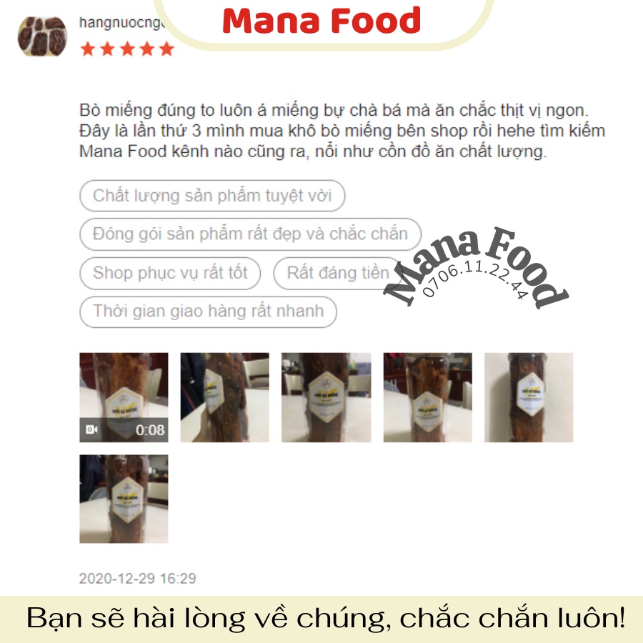 300G Khô Bò Miếng Mana Food | khô bò viên, khô bò que, khô bò hcm| Bò thật - ATVSTP, Ngon, Chất lượng