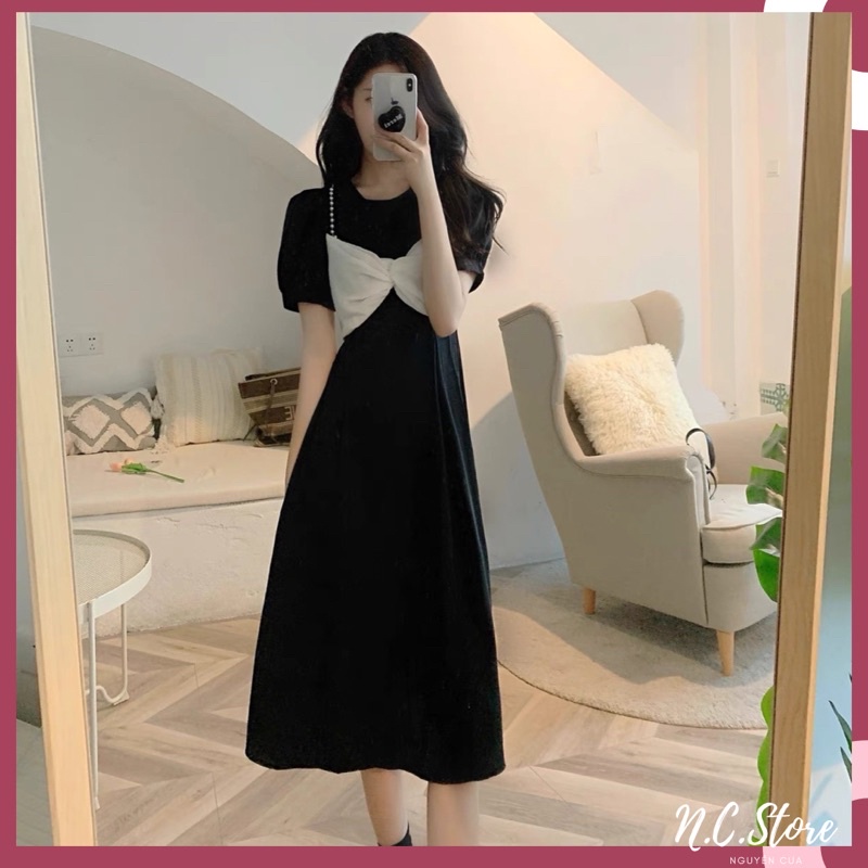 Đầm Dáng Suông Maxi Nơ Lưng 2 Dây Ngọc