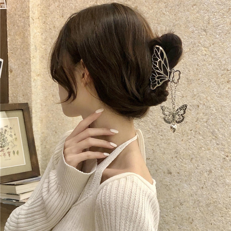 Kẹp tóc họa tiết bướm phong cách retro Hàn Quốc cho nữ