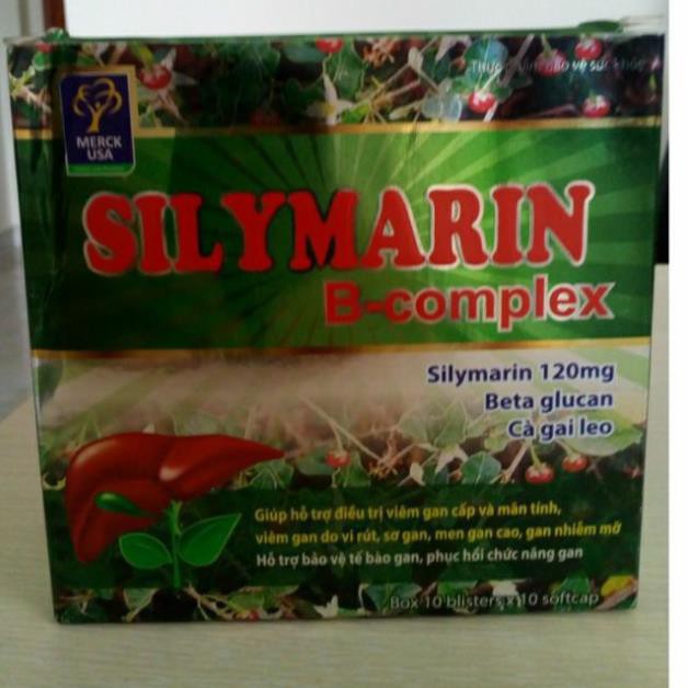 BỔ GAN-MÁT GAN GIẢI ĐỘC GAN SILYMARIN 120mg tăng cường chức năng gan Hộp 100 viênn