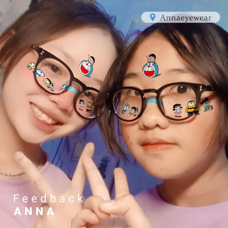 Gọng kính mắt thời trang nữ nhỏ ANNA dáng tròn cá tính chất liệu nhựa dẻo A00251