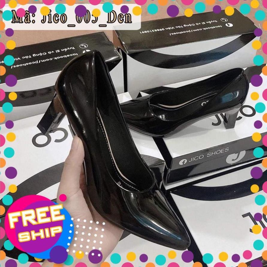 cao gót sale GIÀY CAO GÓT MŨI TRƠN CAO 5 PHÂN MÀU ĐEN - JICO_005_ĐEN . free ship