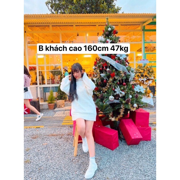 Áo len nữ dáng rộng , có thể mặc giấu quần . Áo len trễ vai . b nào tầm dưới 160cm mặc ok đó ạ | BigBuy360 - bigbuy360.vn