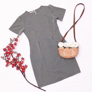 Đầm caro xếp li eo 2 màu (kèm hình thật)