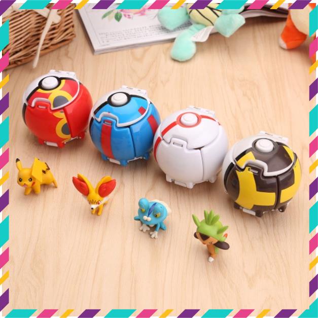 Mô Hình Quả Cầu Pokemon, Tự Động Ném Thú Pikachu - Sáng Tạo Cho Bé