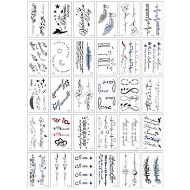 ✅ Set 30 Hình Xăm Dán Tạm Thời Chống Thấm Nước Mẫu Cho NAM + NỮ