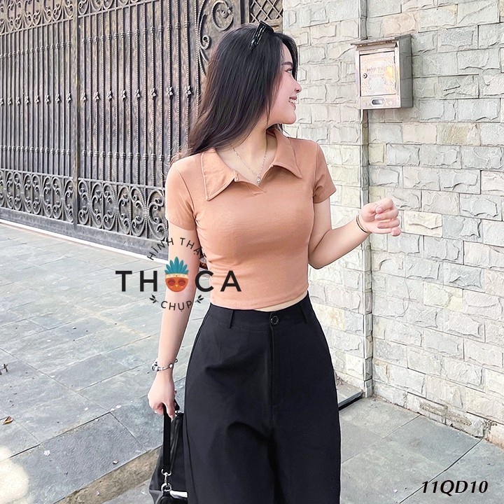 Quần tây nữ công sở ống rộng trơn đen THOCA HOUSE tôn chân dài, mặc đi làm, đi học