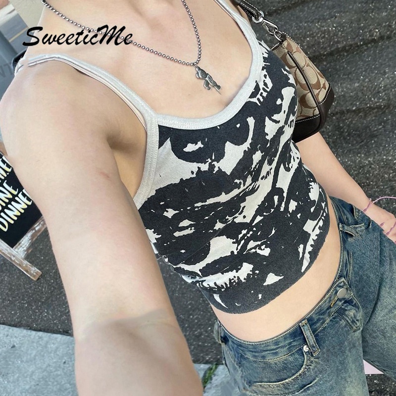 Áo Croptop Cổ Yếm In Họa Tiết Phong Cách Cổ Điển Quyến Rũ Dành Cho Nữ