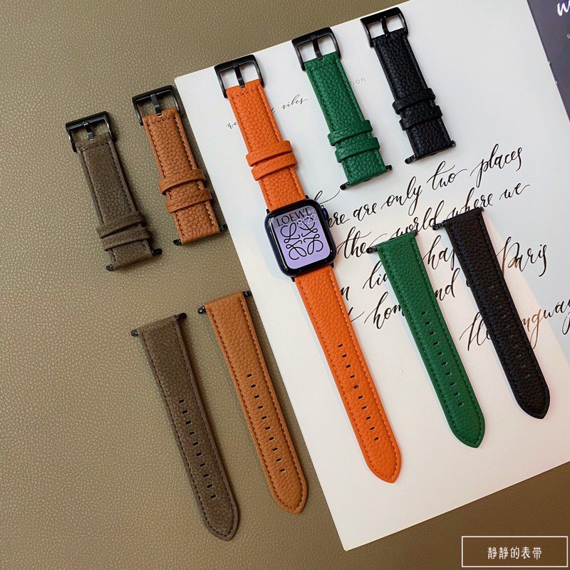 Dây da độc đáo cho đồng hồ Apple Watch Series 6 5 3 4 2 Se 38mm 40mm 42mm 44mm