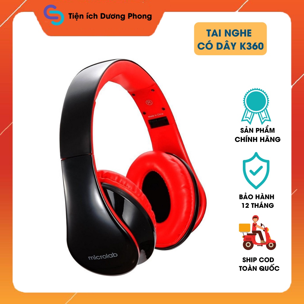 Tai nghe có dây Microlab K360 thế hệ mới âm thanh chất lượng cao nghe nhạc cực chất - Hàng chính hãng BH 12 tháng