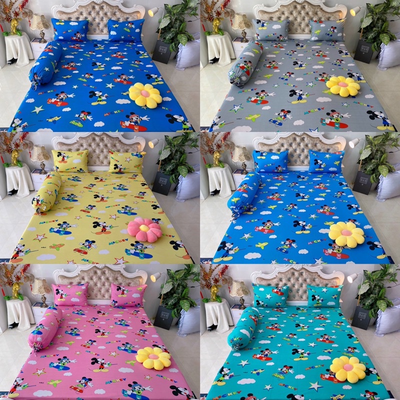 Bộ drap thun hàn quốc mẫu mickey siêu dễ thương