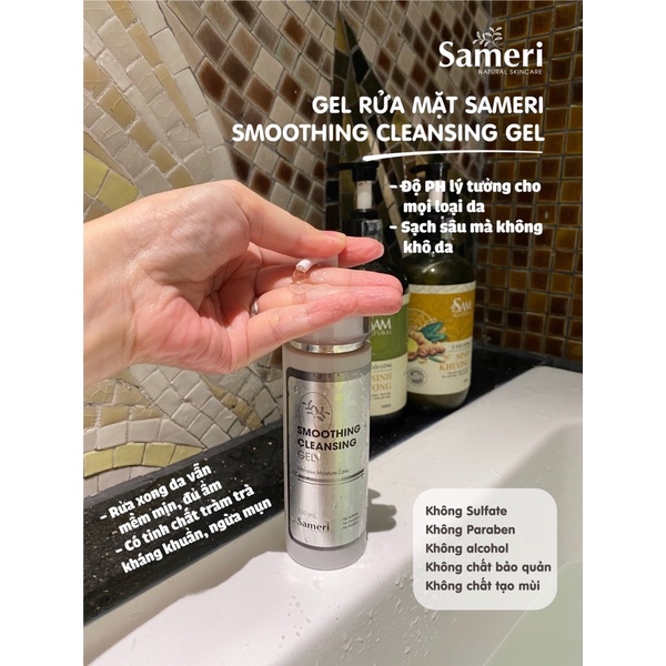 Sữa rửa mặt/ Gel rửa mặt sạch sâu, dịu nhẹ, loại bỏ bã nhờn Sameri [Sam Natural]
