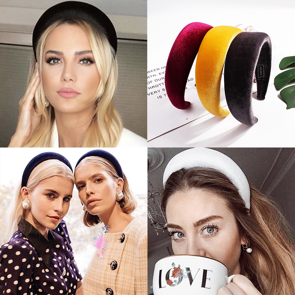 Băng đô nhung cài tóc đơn giản thời trang cho nữ