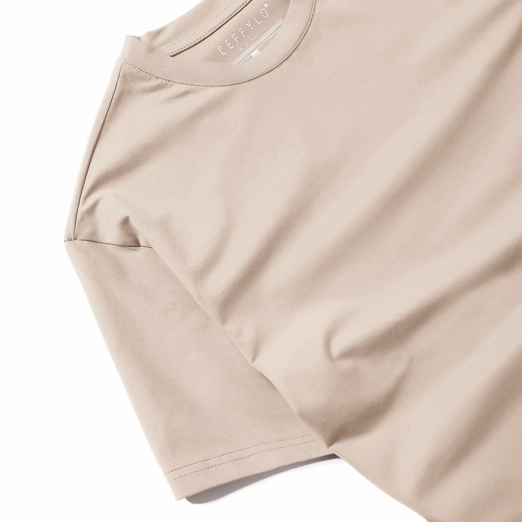 Áo Thun Nam Cộc Tay Ceffylo Cao Cấp Màu Camel Chất Cotton Thoáng Mát Co Giãn 4 Chiều Thoải Mái Khi Hoạt Động Thời Trang