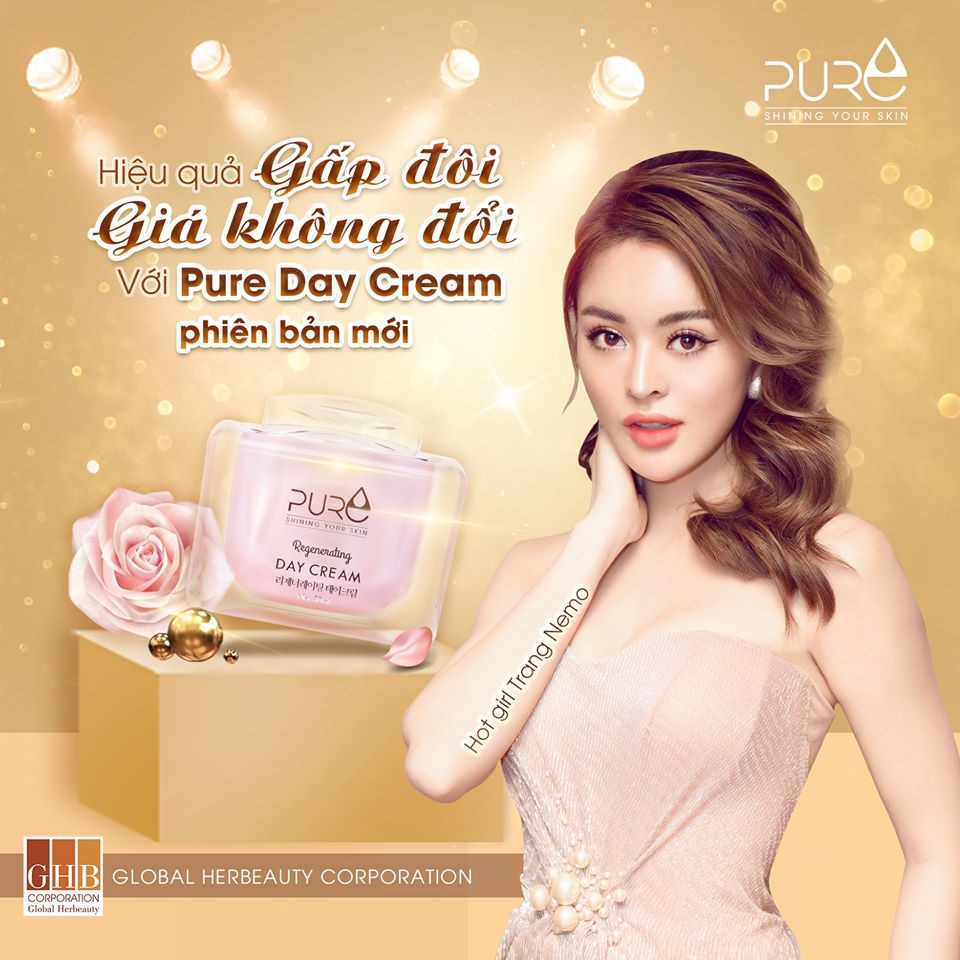 Bộ Kem dưỡng ngày và đêm Pure - Hàn Quốc mẫu mới 2022 - Pure Night Cream và Pure Day Cream của Hari Won và Ngọc Trinh