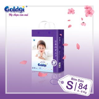 Bỉm dán/quần Goldgi+ Nhật đủ size NB92/S84/M66/M60/L56/Lq48/XL44/XXL32