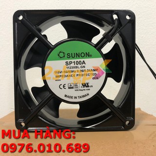 QUẠT HÚT, QUẠT TẢN NHIỆT KÍCH THƯỚC 12CM 110V 120V 115V Sunon SP100A 1123XBL.GN, 115VAC, 120x120x38mm