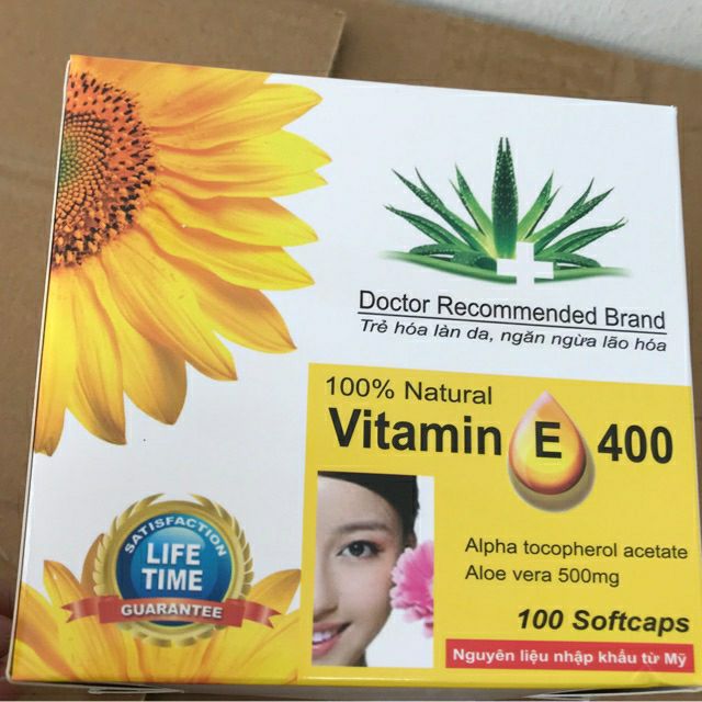 Viên uống Vitamin E Nha đam giúp đẹp da, chống lão hóa.
