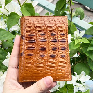 Ví nam Mini da bò 100% dập vân cá sấu hàng nhập khẩu  - bóp nam nhỏ gọn dáng đứng Sang Trọng - Đẳng Cấp [ BH 24 tháng ]