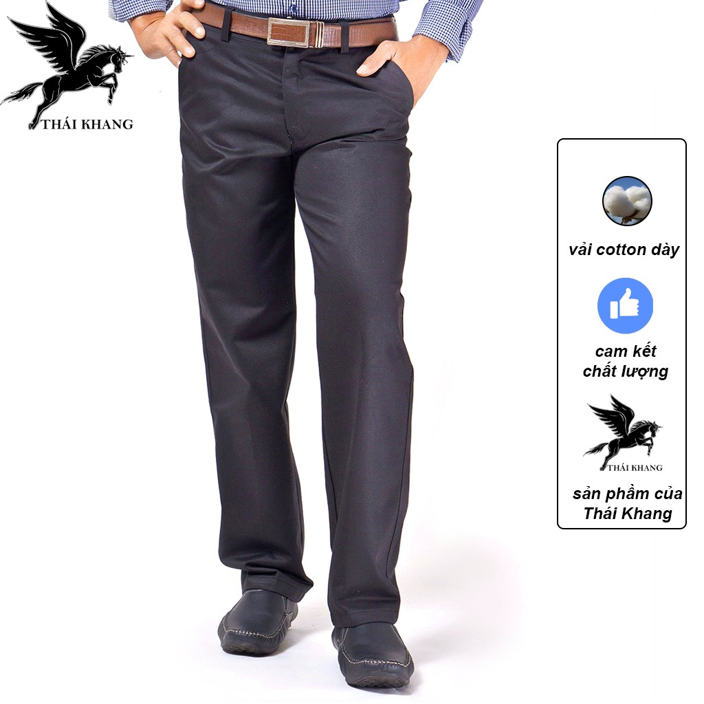 quần kaki nam big size ống suông vải cotton dày do Thái Khang đặt loại quần dài kaki Thái Khang QKAKI21
