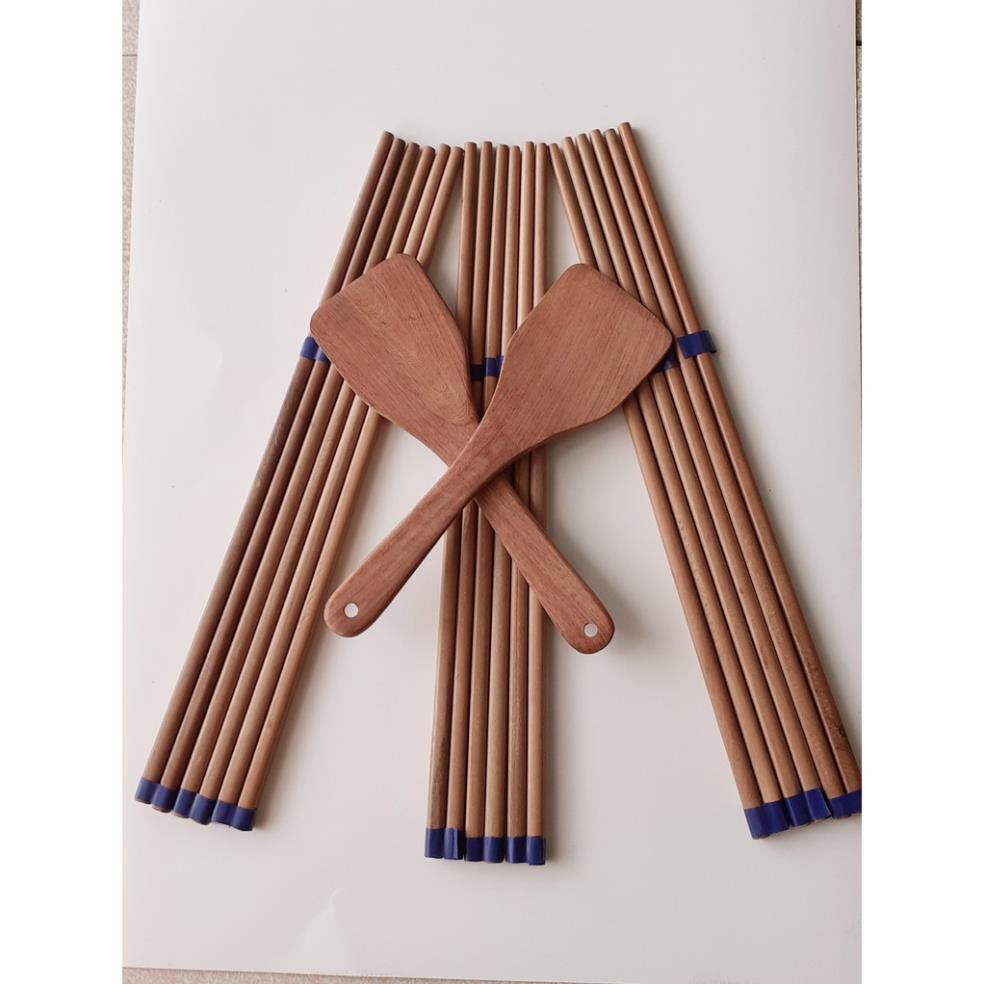 COM BO ĐỒ DÙNG XÀO NẤU GỖ KIM GIAO(1 ĐÔI ĐŨA XÀO,1 MUÔI XÀO) - DỤNG CỤ NÊN CÓ TRONG BẾP( VƯỜN ĐẶC SẢN)