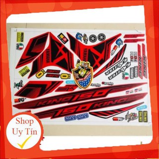 Tem xe ex 150 mxking dán xe đỏ nhám