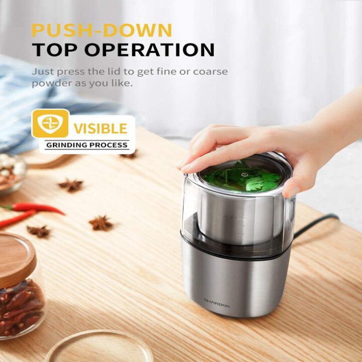 Sản Phẩm Máy xay hạt cà phê và gia vị đa năng, thương hiệu Shardor CG715S (Bảo hành điện tử 6 tháng) .