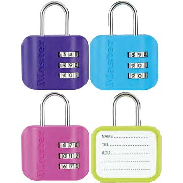 [Hỏa tốc HCM] Ổ khóa vali Master Lock 4670 DCOL có nhãn ghi thông tin cá nhân - MSOFT