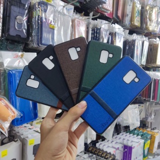 Ốp lưng Samsung A8 2018 dẻo kiểu vải thời trang chống vân tay