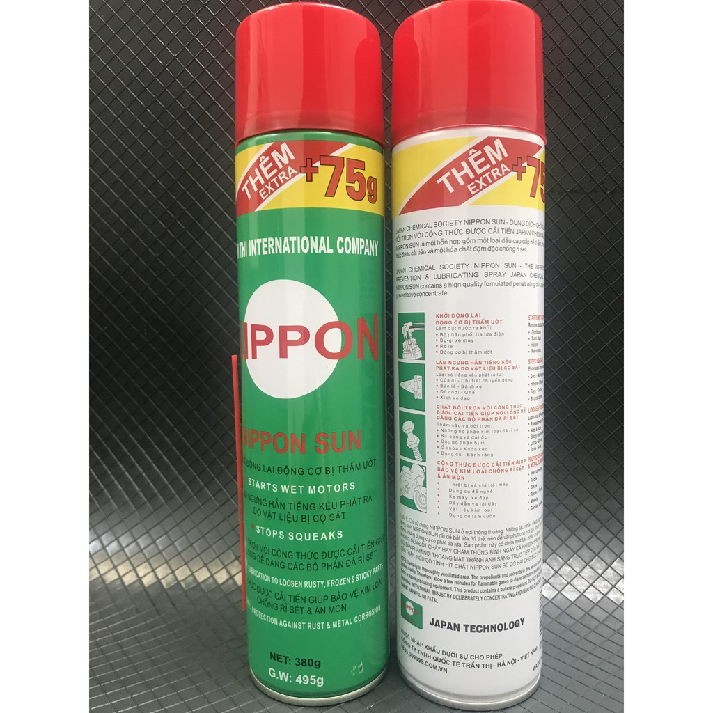 Bình xịt bôi trơn chống rỉ sét Nippon 495g