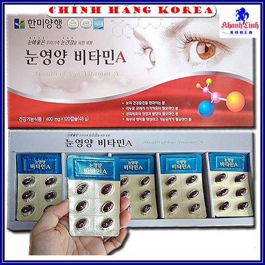 Viên Bổ Mắt Vitamin A Health Of Eye Hàn Quốc, Hộp 120 viên