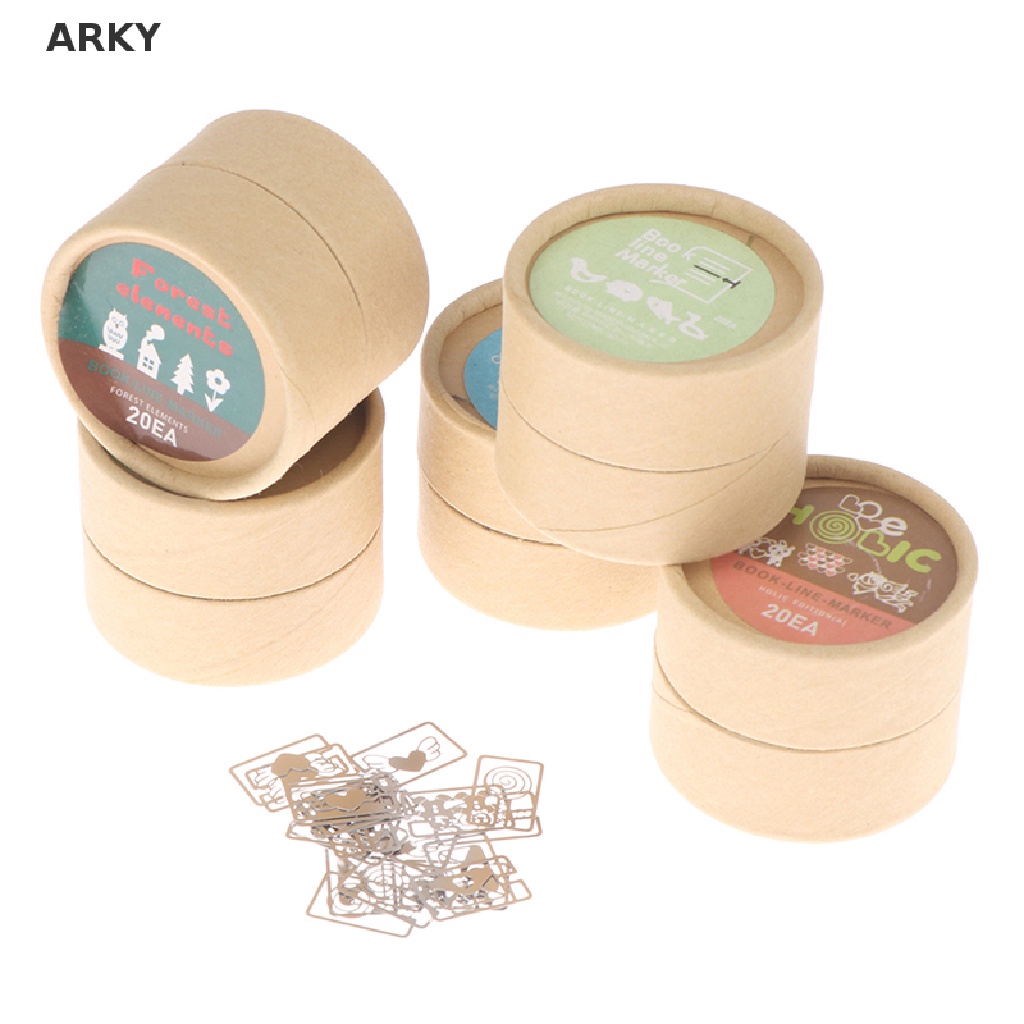 Set 20 Kẹp Đánh Dấu Trang Sách Bằng Kim Loại Mạ Bạc Họa Tiết Hoạt Hình
