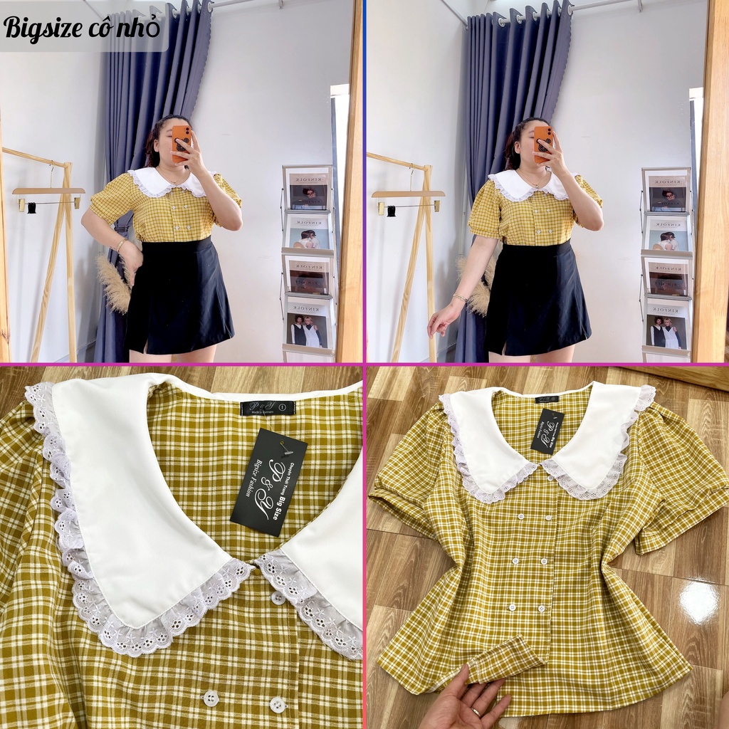 Áo Sơ Mi Nữ Bigsize Cổ Bèo Form Rộng,Áo Kiểu Nữ tay Ngắn Lên Phom Cực Xinh Dễ Thương MÃ AK4