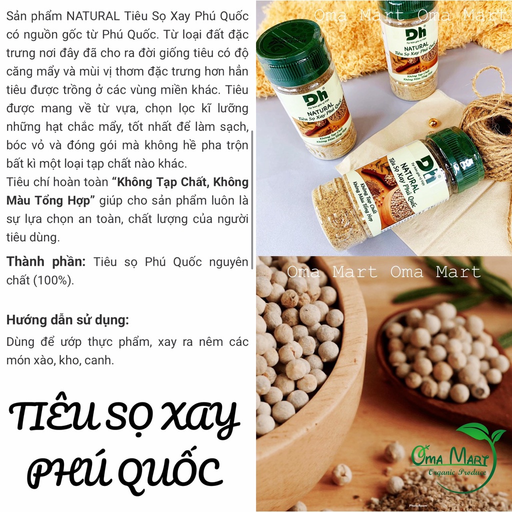 Tiêu sọ xay Phú Quốc Natural DH Foods 45gr