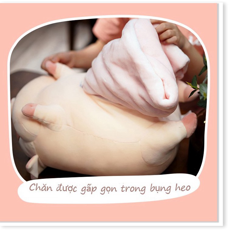 Set Chăn Gối Văn Phòng Hình Lợn Con Dễ Thương - Chăn Gối 2in1 Hình Heo Con