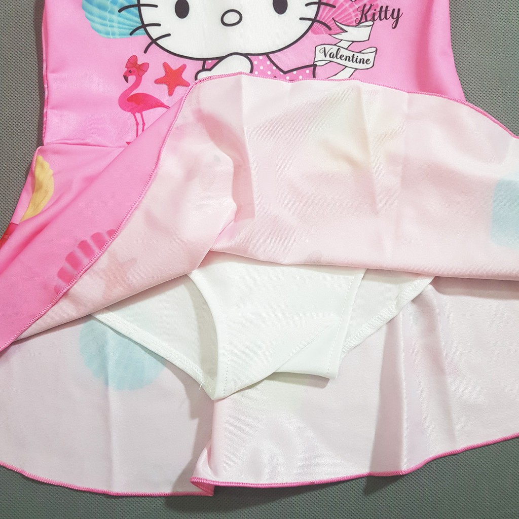Đồ bơi liền dạng váy đầm mèo hello kitty bé gái