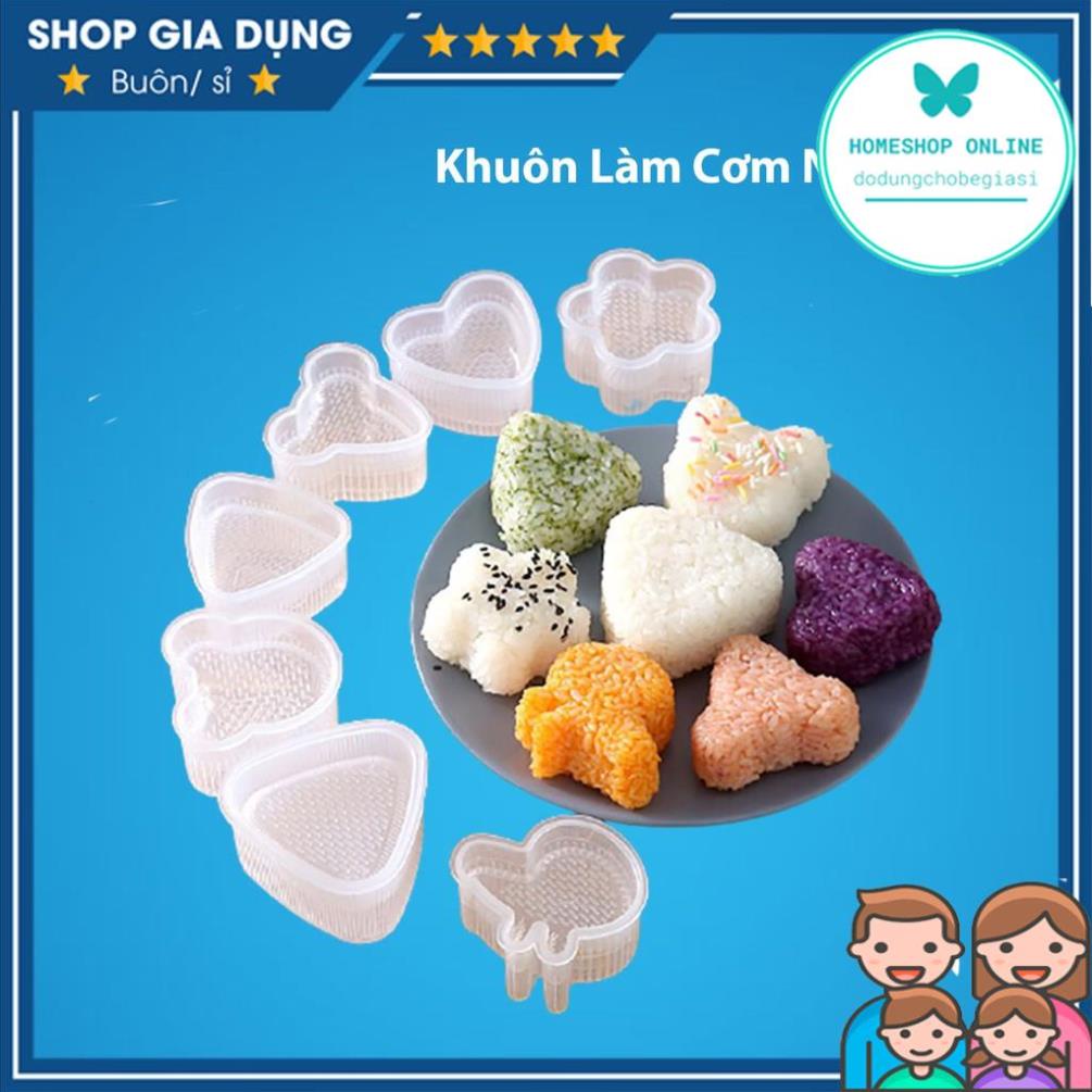 Set 7 Khuôn Làm Cơm Nắm Sushi Onigiri Nhiều Hình Thú Cho Bé Ăn Dặm Kích Thích Ngon Miệng