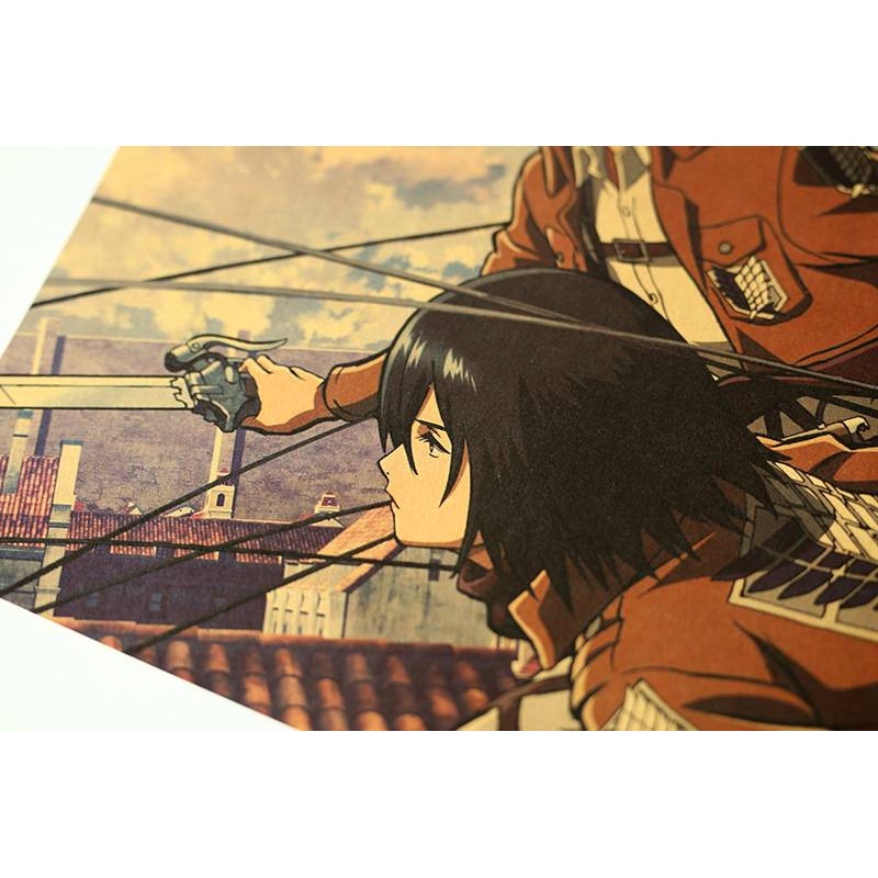 Áp Phích Trang Trí Nội Thất Hình Attack On Titan Levi "50X35Cm