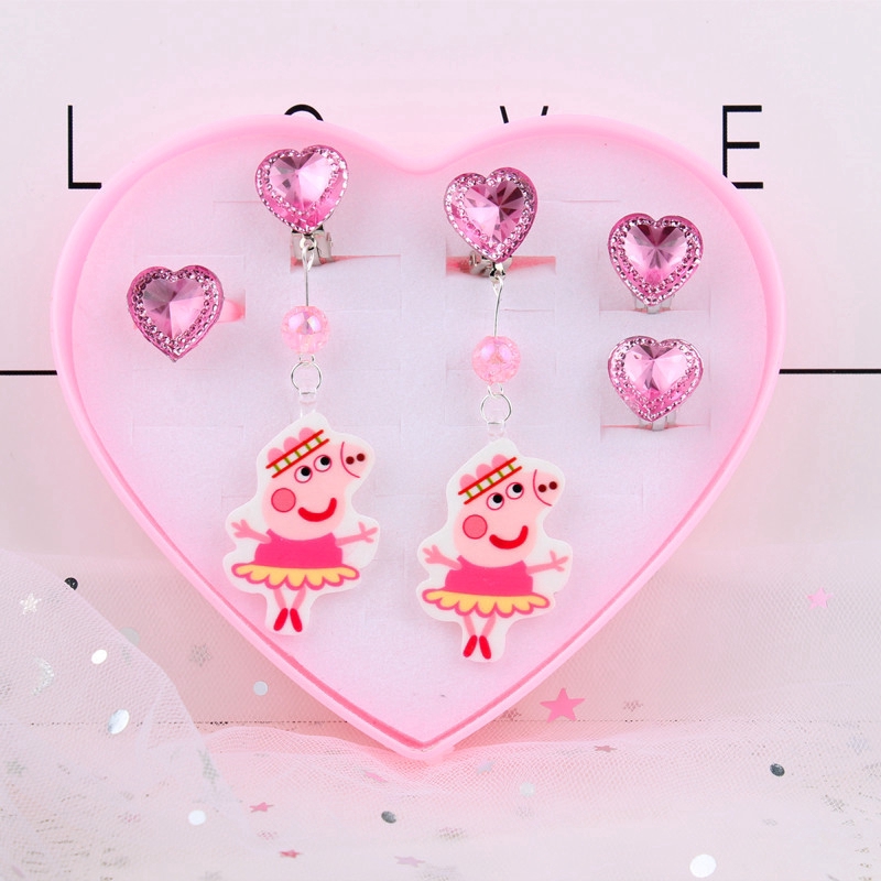 5Pcs/set Bộ bông tai trẻ em Không xỏ lỗ tai Anting Earrings for Girls No Pierced Ears