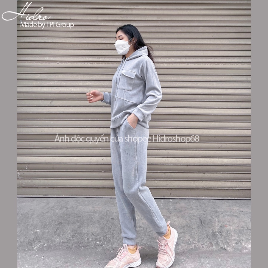 Bộ Nỉ Nhung Áo Hoodie Phối Túi Mix Quần Jogger Cá Tính Đủ Size | BigBuy360 - bigbuy360.vn