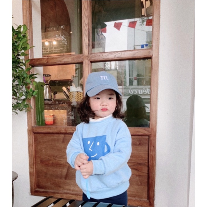 Áo hoodie cho bé BATALA KIDS Áo nỉ bông bé trai bé gái in hình tách cafe thu đông 2022 từ 2 đến 6 tuổi