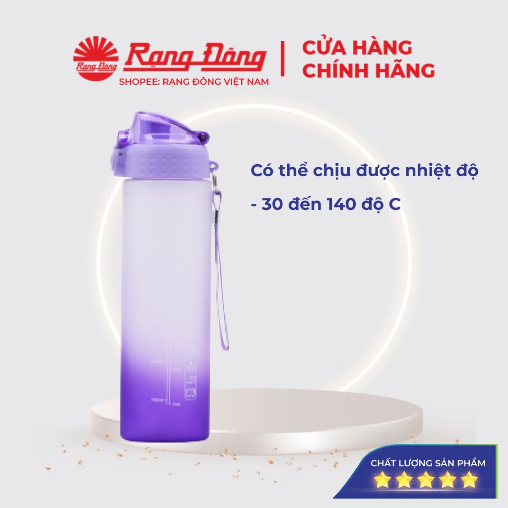 Bình nước cầm tay 700ml Rạng Đông, bình thuỷ cầm tay, Model: RD-07P1, 4 màu