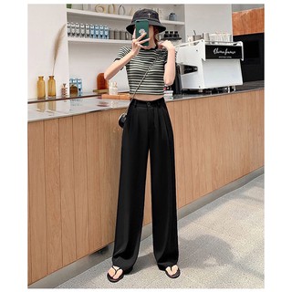 quần tây big size ống suông đen cài nút size 60-100kg