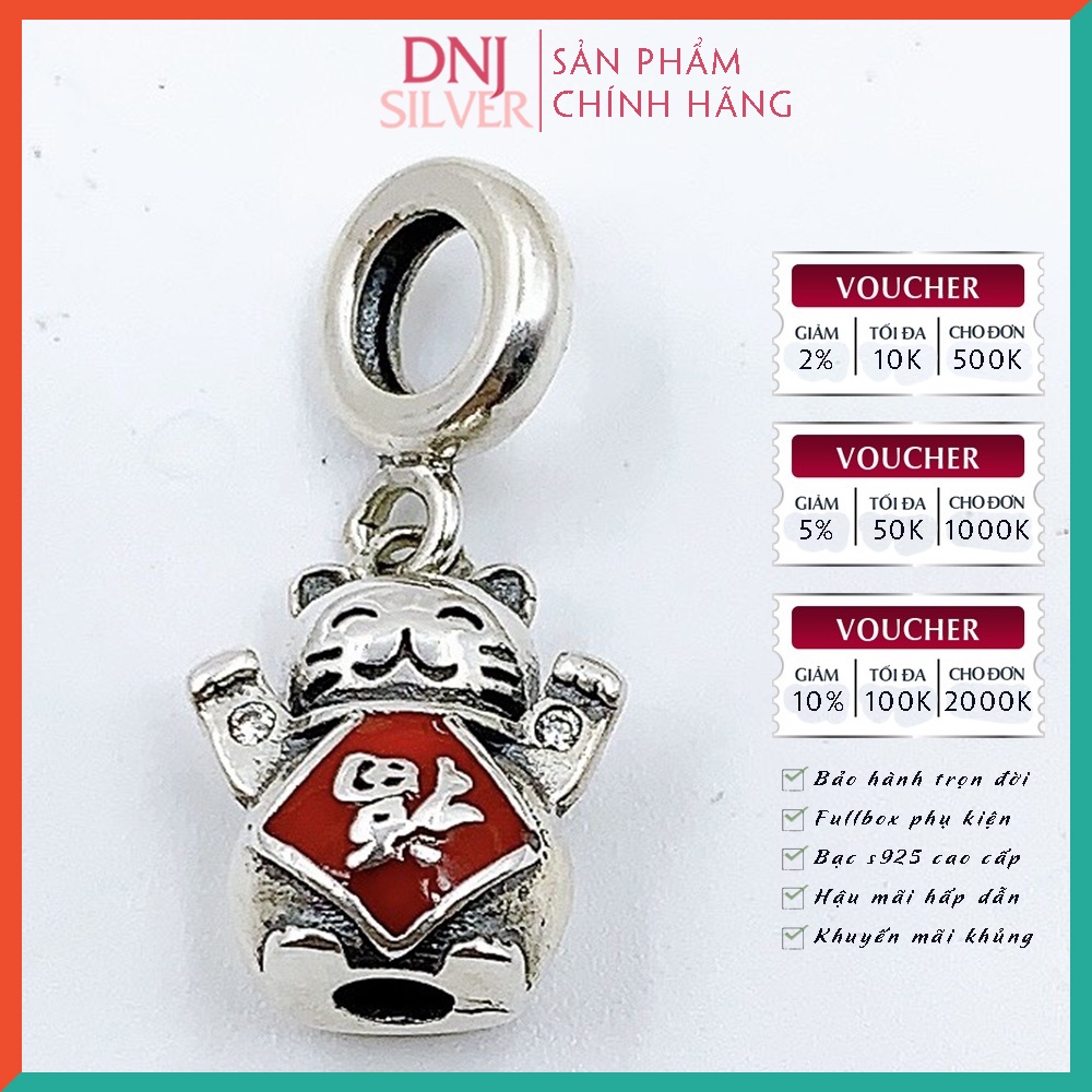 Vòng tay bạc 925 cao cấp - Vòng tay charm bạc Cá chép hóa rồng, mang ý nghĩa may mắn - DNB035