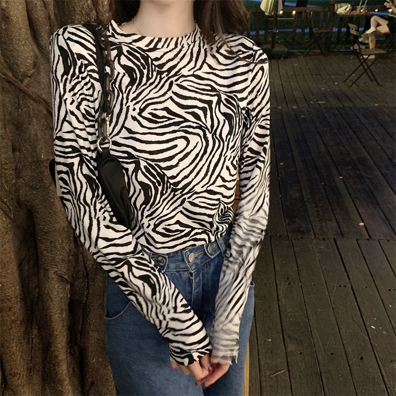 Áo thun ZHELIHANGFEI tay dài cổ tròn thời trang trẻ trung