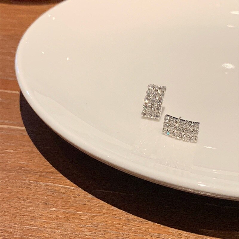 Bông Tai Dạng Kẹp Không Cần Xỏ Lỗ Hình Vuông E0977