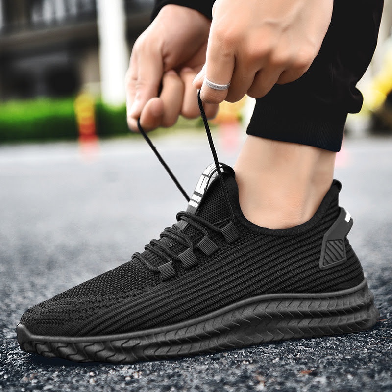 Giày Nam Sneaker Đen Phong Cách Thể Thao Trẻ Trung Năng Động , Chất Liệu Vải Mềm Đế Cao Su - Mã SP: G20