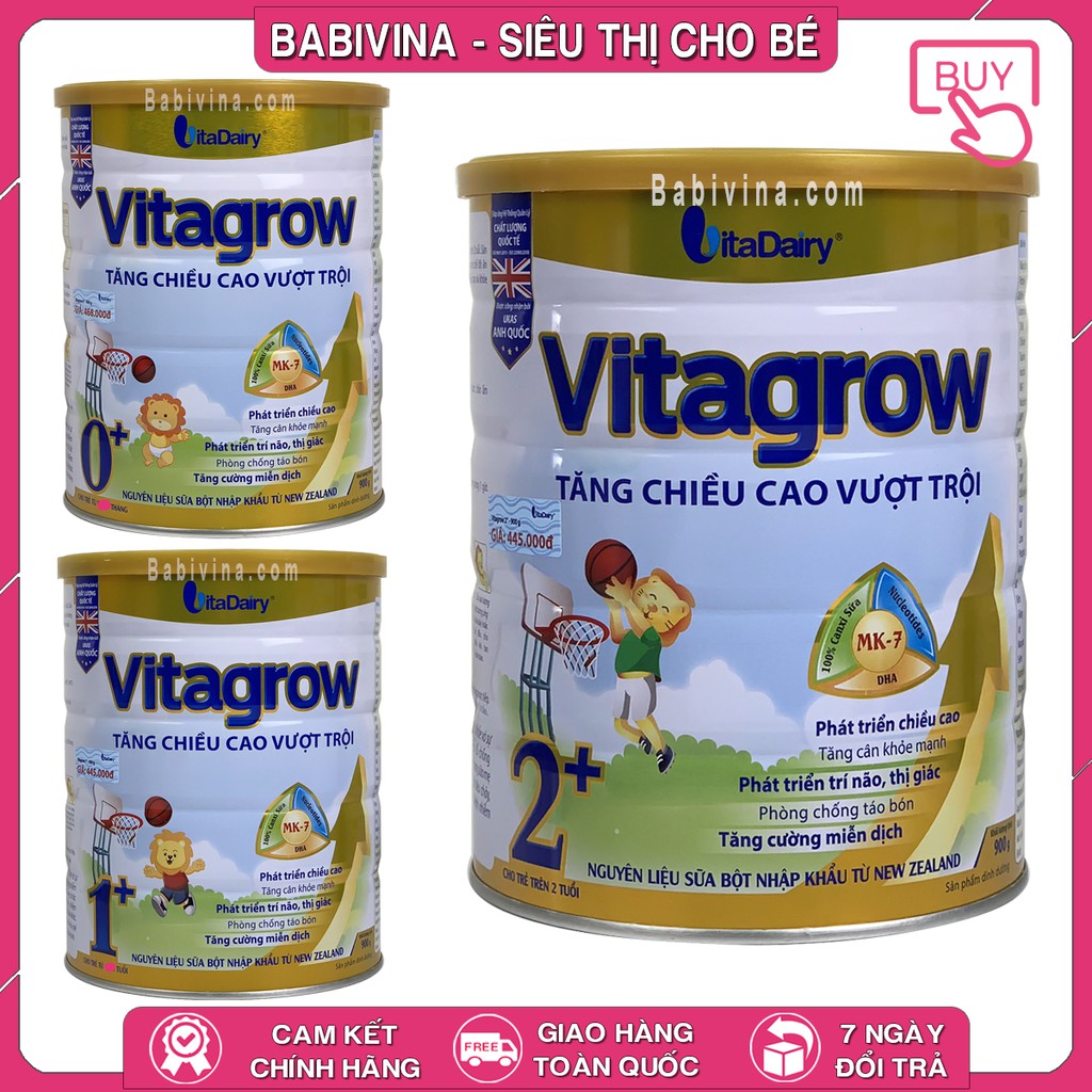 [LẺ GIÁ SỈ] Sữa Vitagrow 900g | Phát Triển Chiều Cao Tối Ưu | Mua Vitagrow Chính Hãng, Date Mới, Giá Tốt Nhất | Babivina